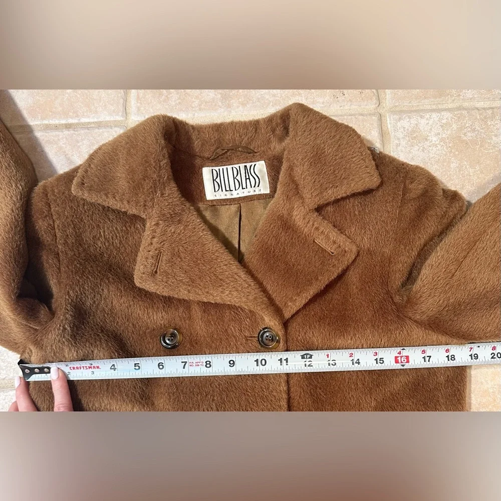 Bill Blass Vintage Rare Baby Llama Coat 4 Mid Length Brown Old Money Classic